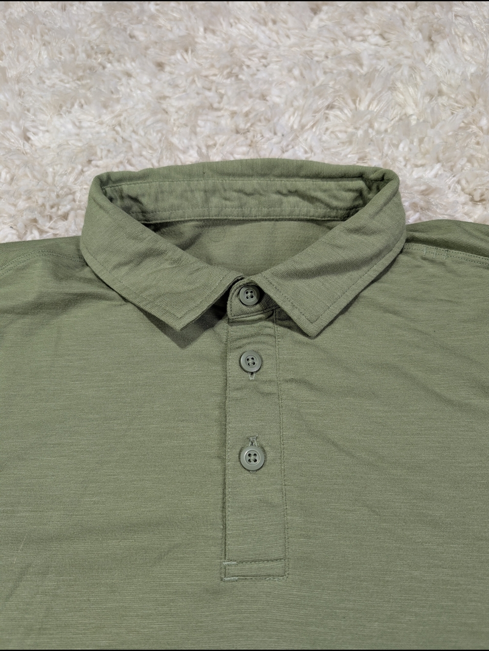 lululemon athletica Olive Green Three-Button Polo